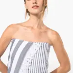 Gestreepte fouta met franjes — productfoto 2