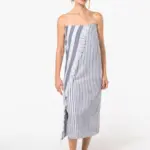 Gestreepte fouta met franjes — productfoto 3