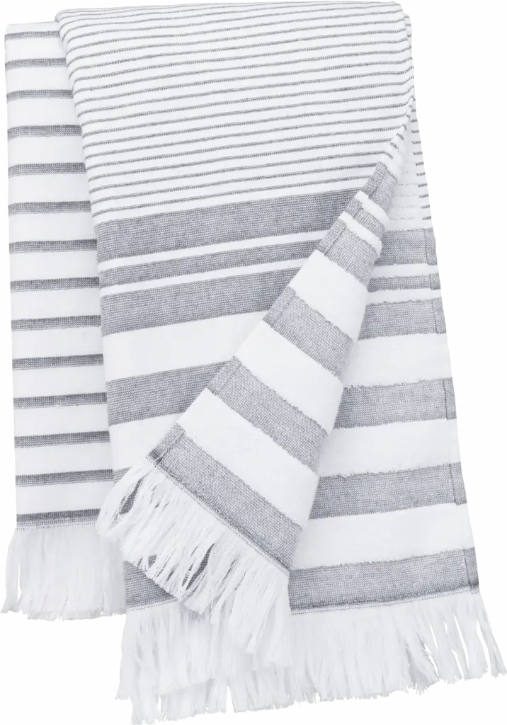 PS_K132_WHITE-SMOKESTRIPE - Handdoekeninclusieflogo Gestreepte fouta met franjes, white / smoke stripe — productfoto 6