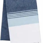 Gestreepte fouta, denim / sky blue stripe