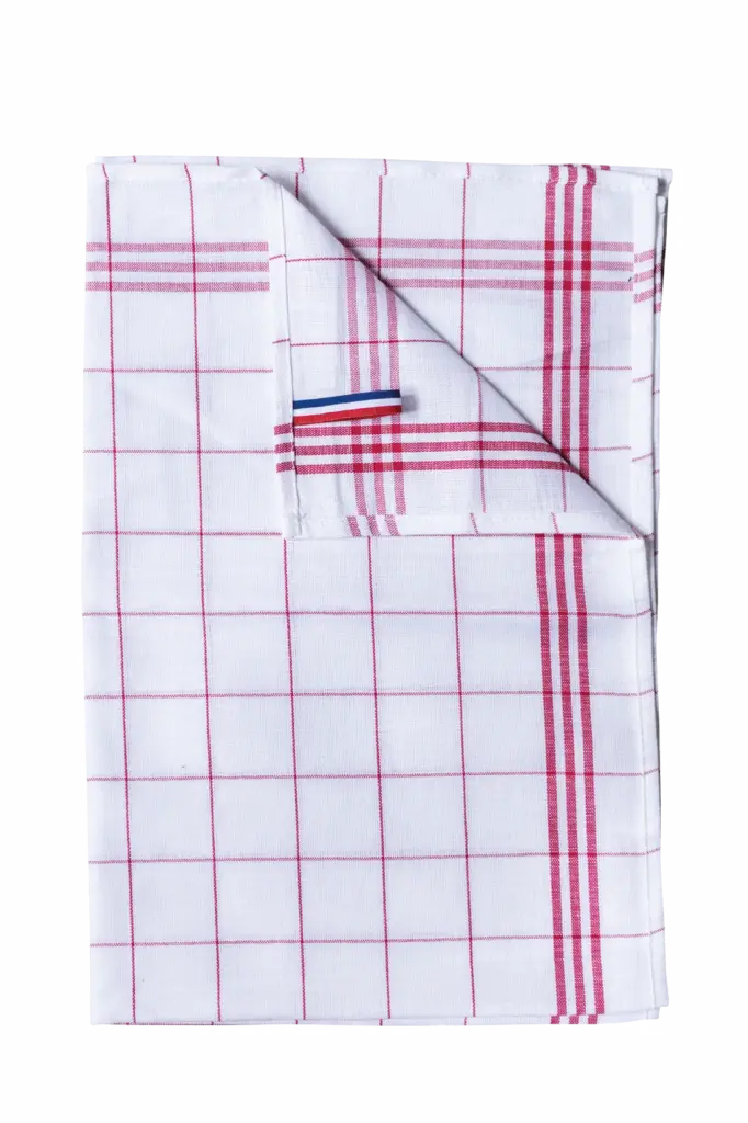 PS_K136_RED - Hidalgo Geruite theedoek 'Origine France Garantie. — productfoto 3