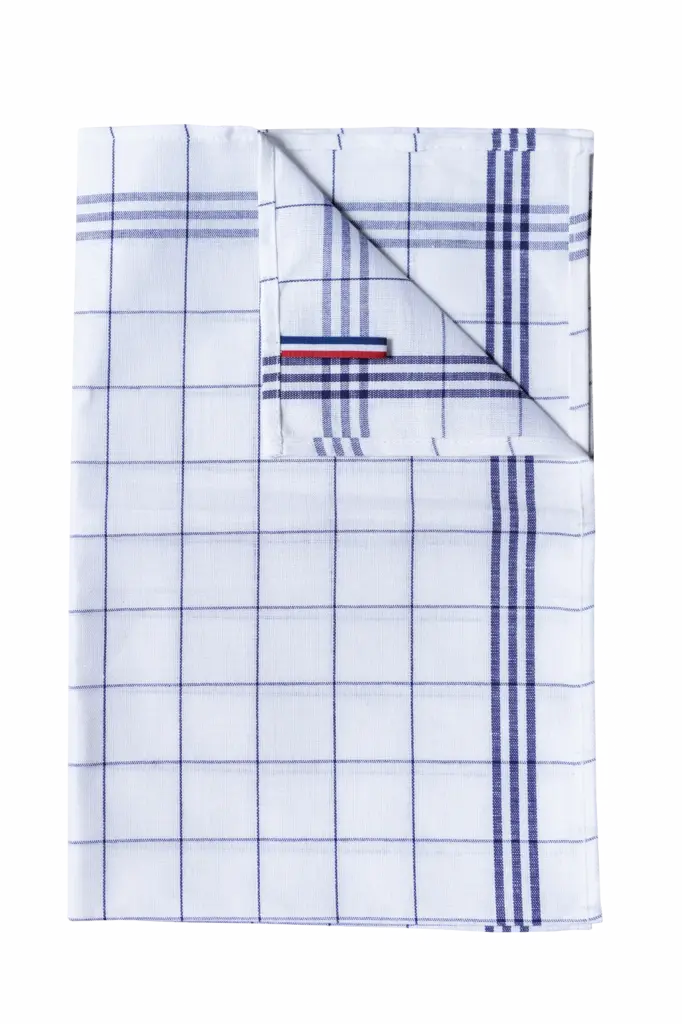 PS_K136_NAVY - Hidalgo Geruite theedoek 'Origine France Garantie., navy — productfoto 2