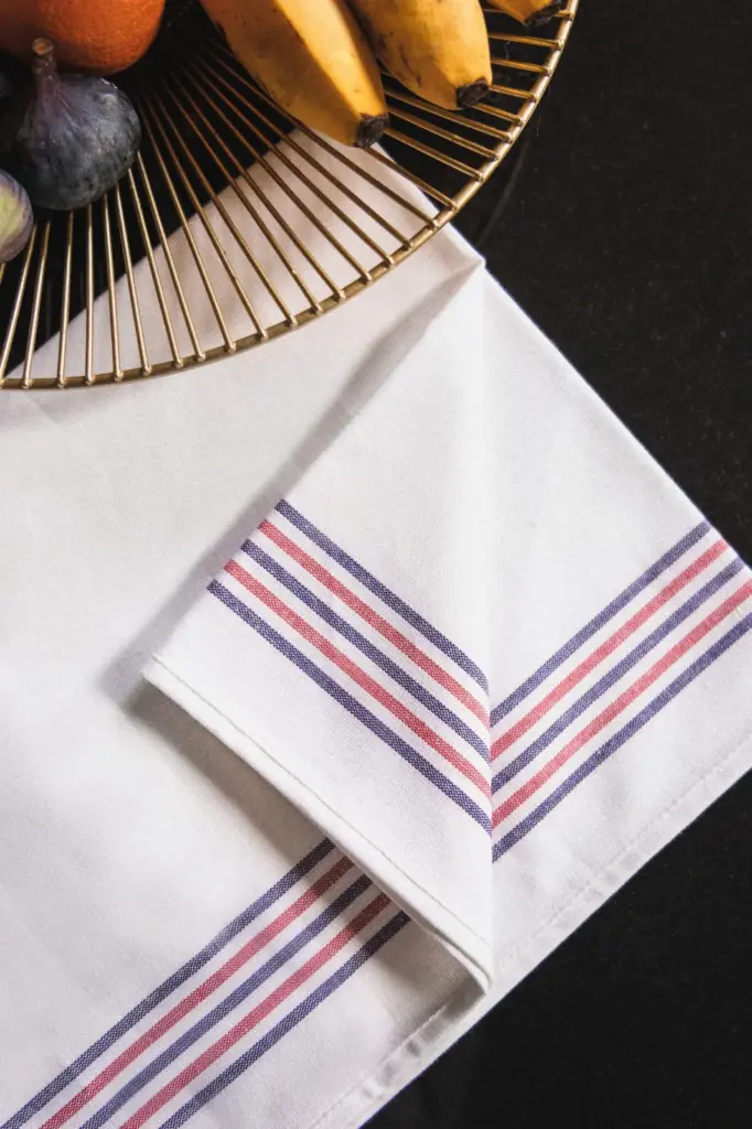 Theedoek met 5 strepen 'Origine France Garantie'