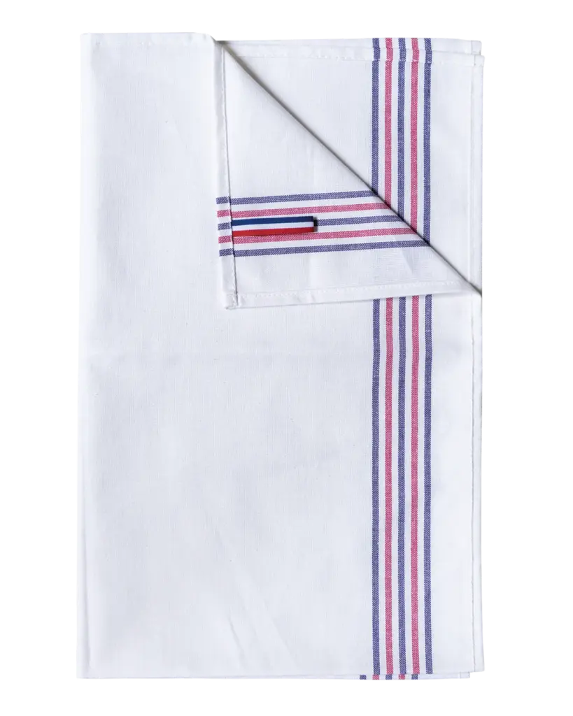 PS_K139_WHITE - Hidalgo Theedoek met 5 strepen 'Origine France Garantie', white — productfoto 3