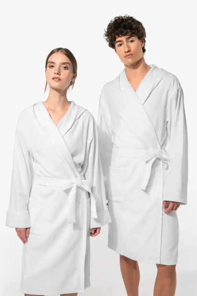 Biologische badjas met capuchon