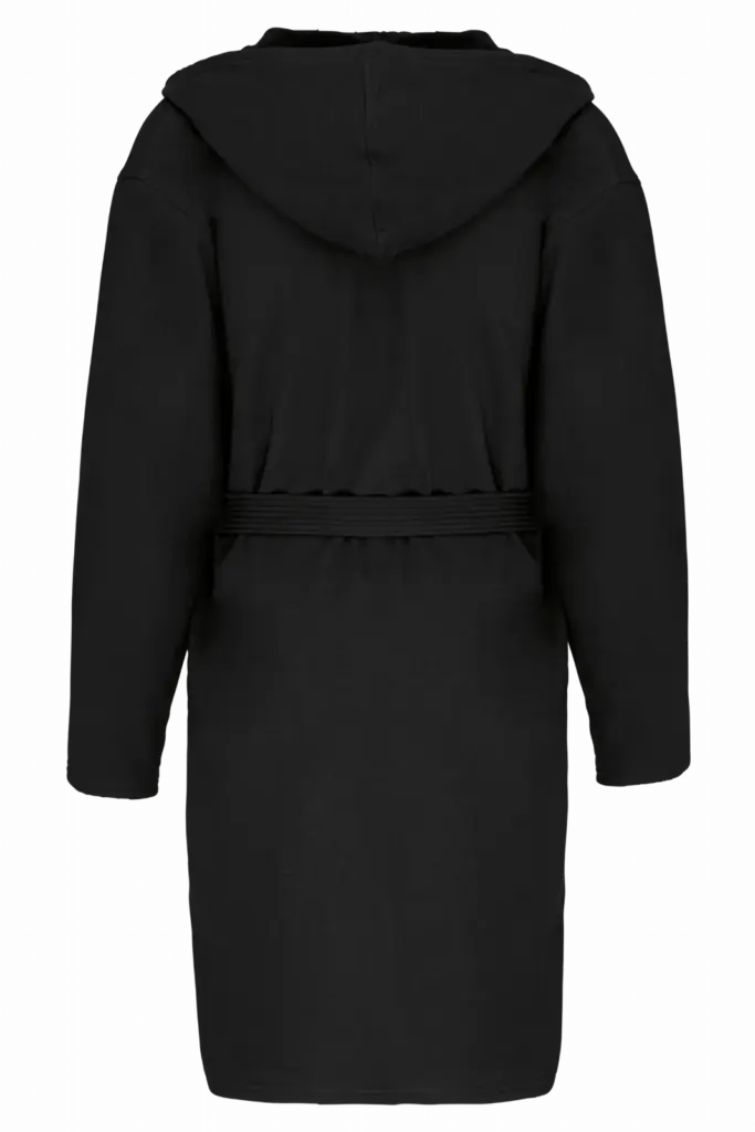 Biologische badjas met capuchon, black — productfoto 29