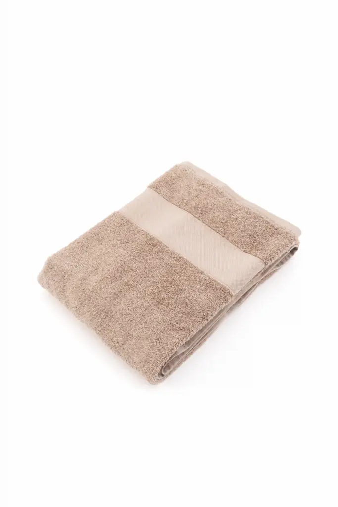 K152 - Dikke sponsen handdoek 140 x 70 cm, light moka — productfoto 4
