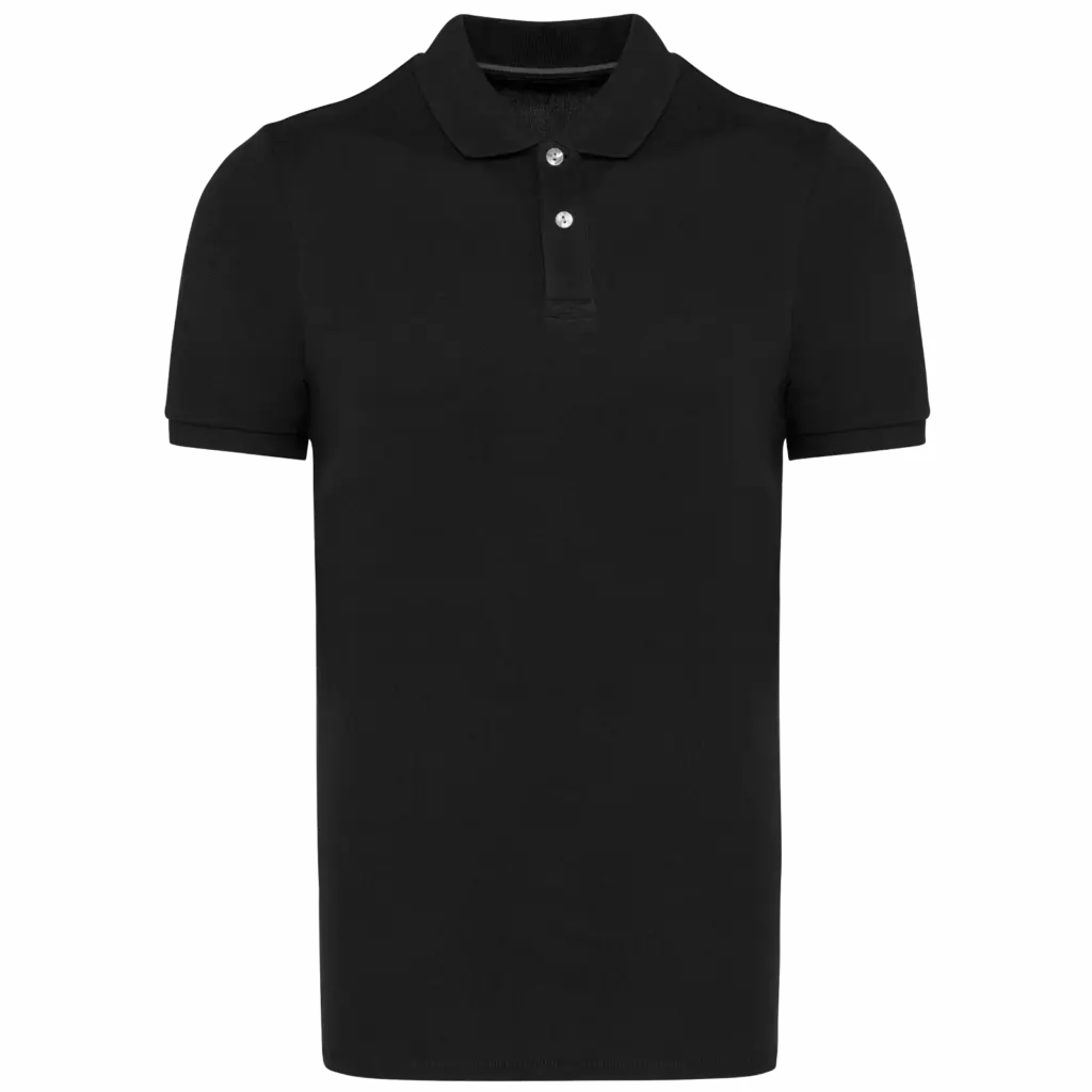 PS_K2000_BLACK - Hidalgo-werbeartikel Herenpolo Supima® korte mouwen, black — productfoto 2