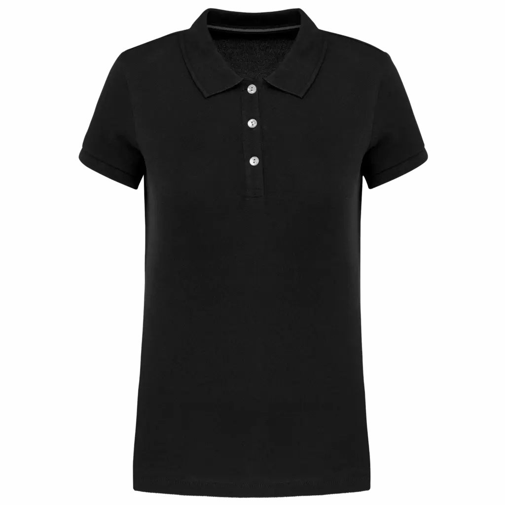 Damespolo Supima® korte mouwen, black — productfoto 2