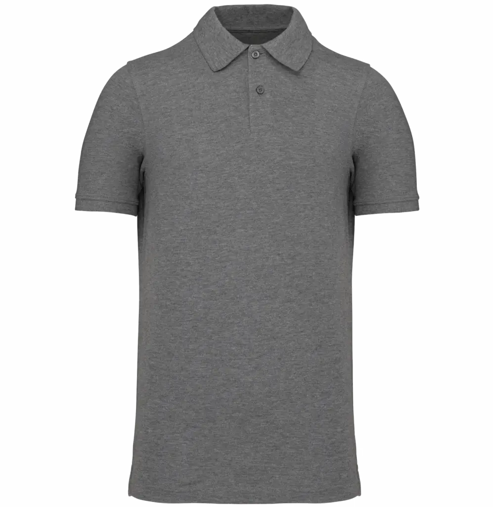 PS_K2025_GREYHEATHER - Hidalgo-werbeartikel Piqué-herenpolo Bio180, grey heather — productfoto 23