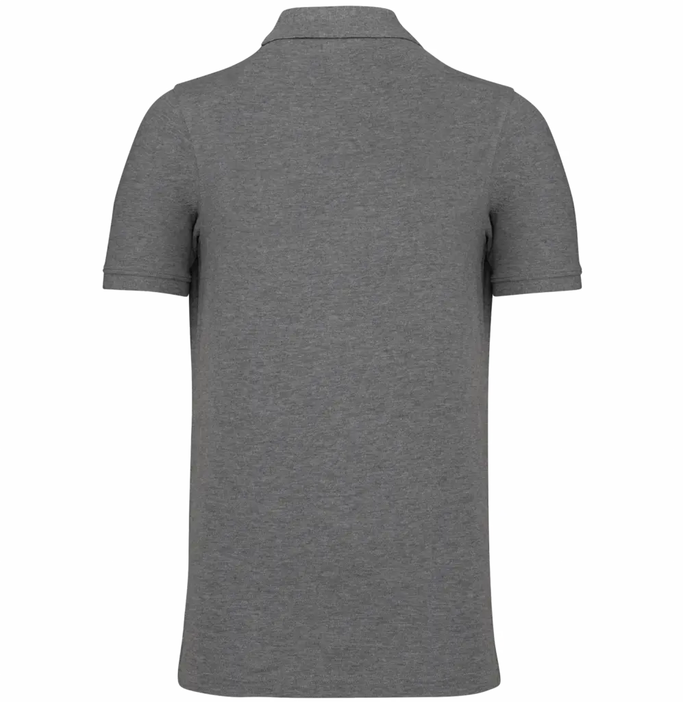 PS_K2025-B_GREYHEATHER - Hidalgo-werbeartikel Piqué-herenpolo Bio180, grey heather — productfoto 24