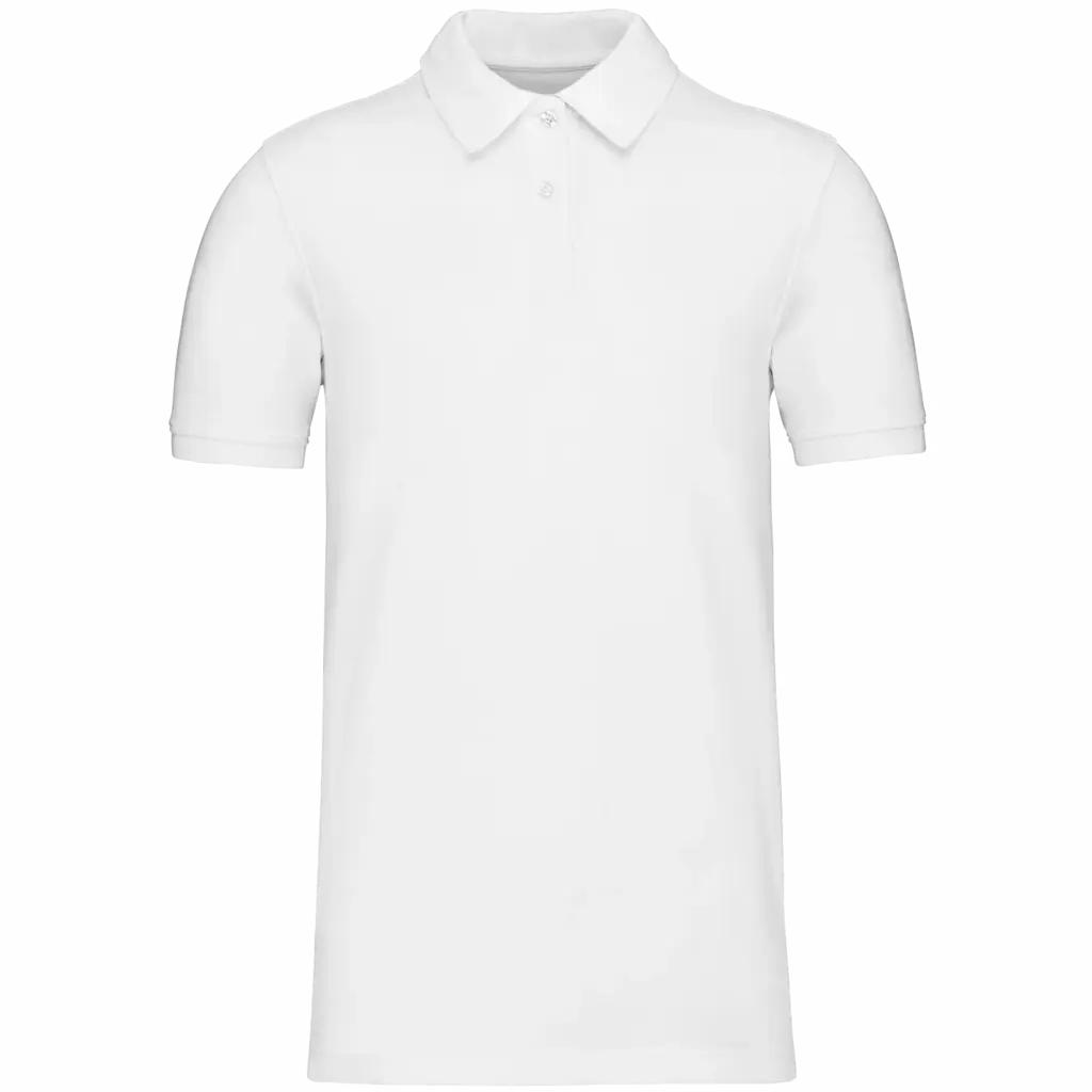 PS_K2025_WHITE - Hidalgo-werbeartikel Piqué-herenpolo Bio180, white — productfoto 44