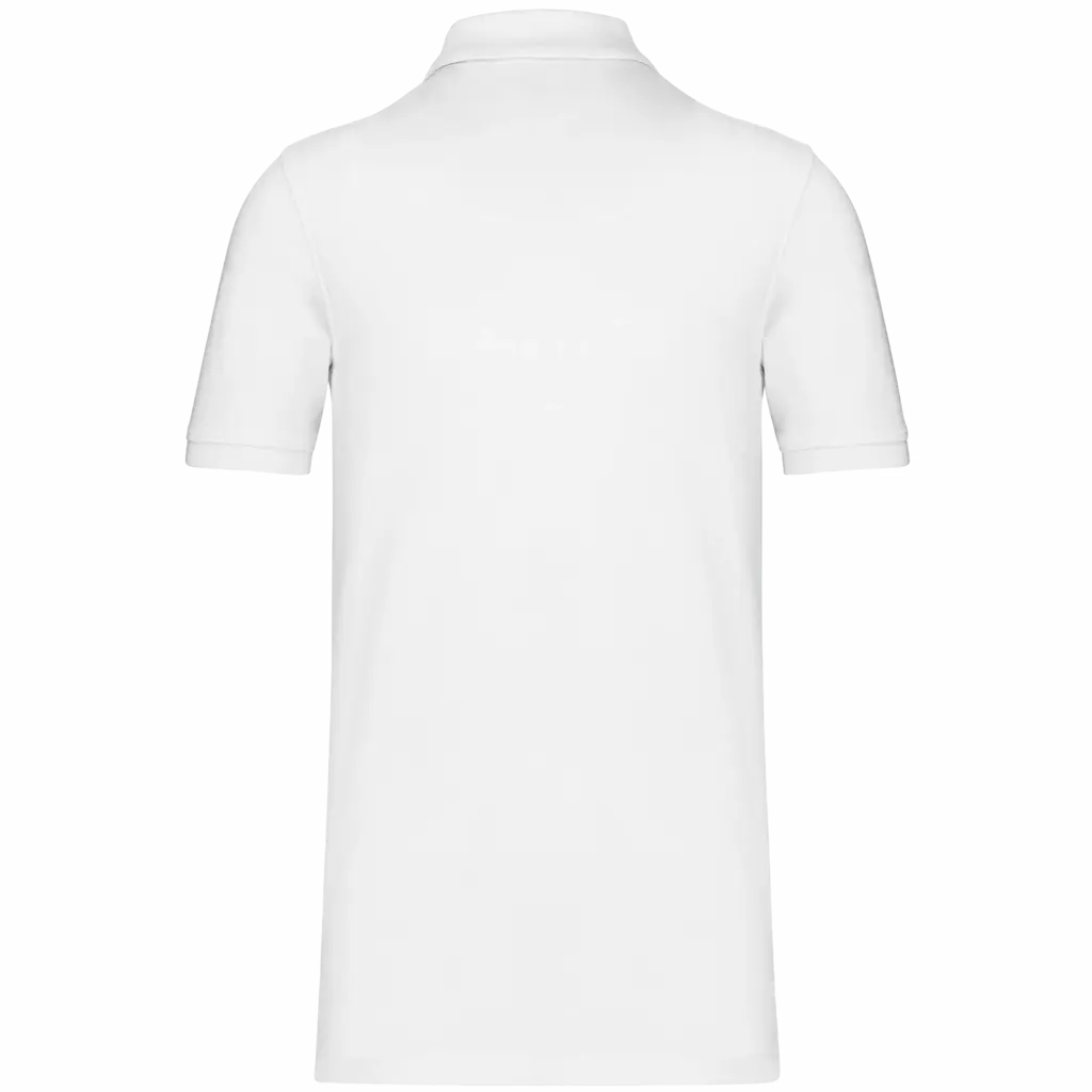PS_K2025-B_WHITE - Hidalgo-werbeartikel Piqué-herenpolo Bio180, white — productfoto 45