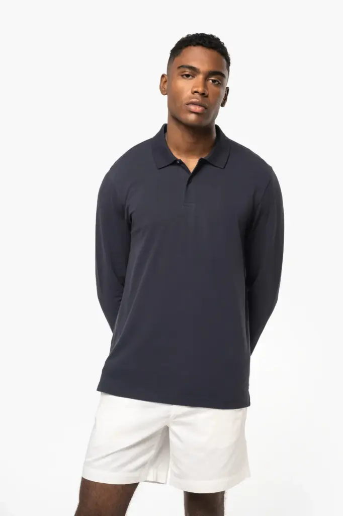 Bio180 piqué herenpolo lange mouwen