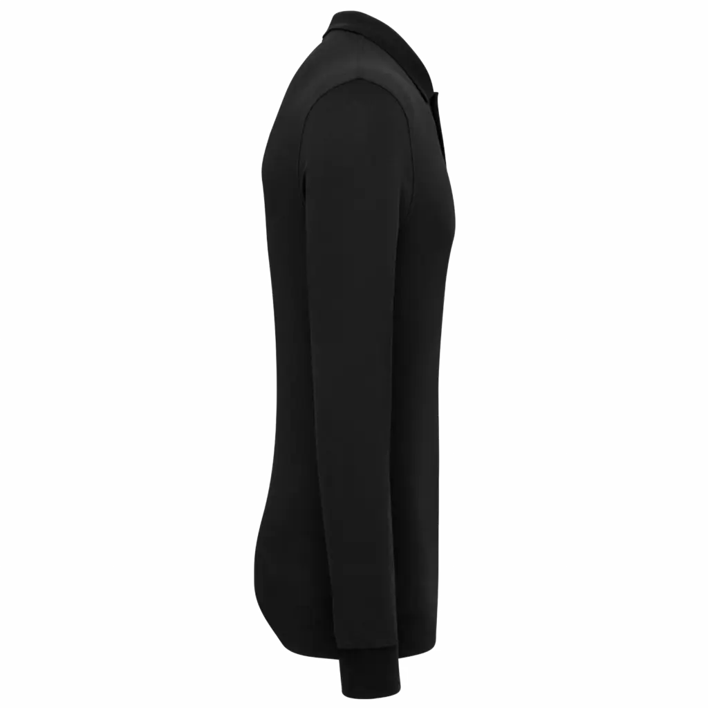 Bio180 piqué herenpolo lange mouwen, black — productfoto 12