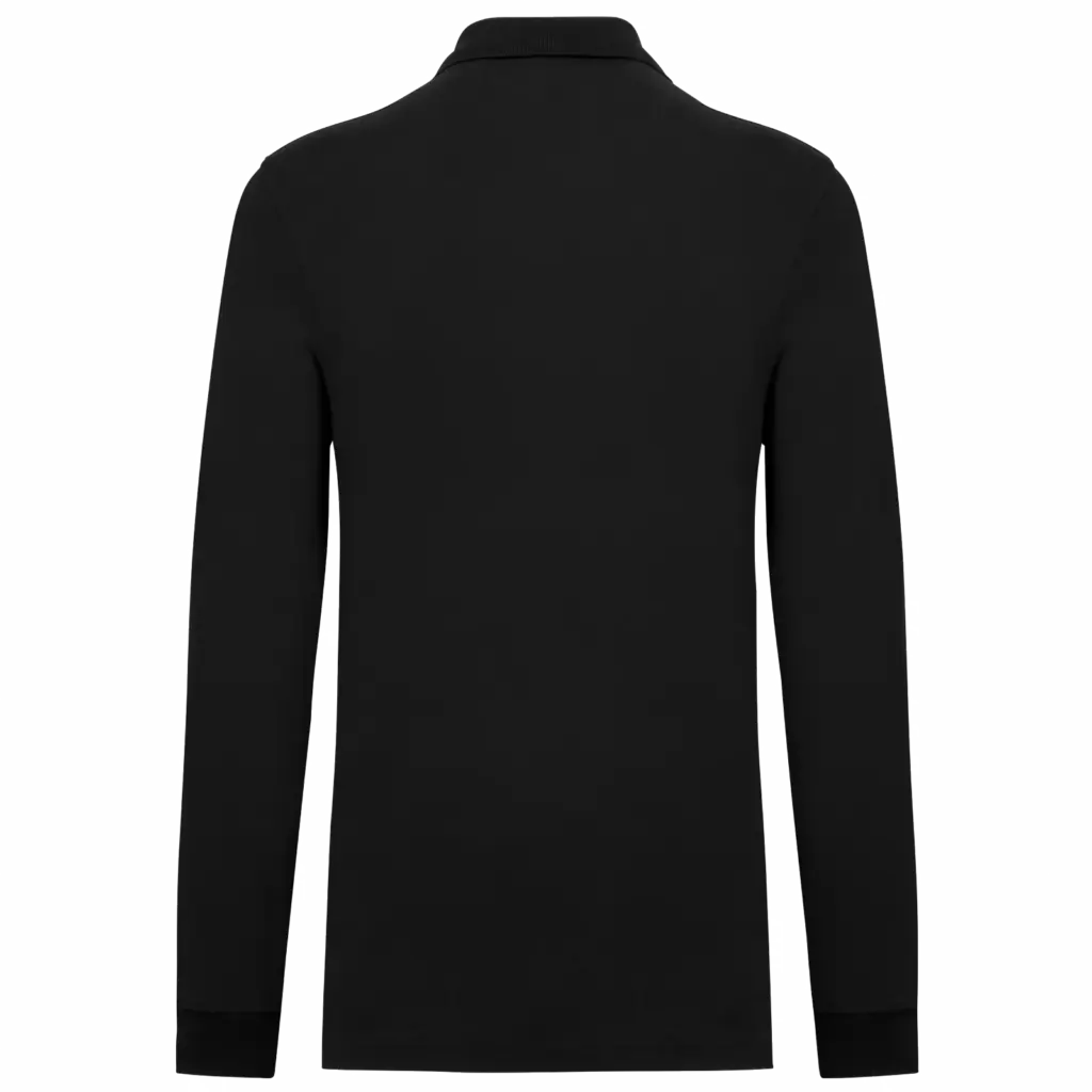 Bio180 piqué herenpolo lange mouwen, black — productfoto 14