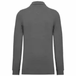 Bio180 piqué herenpolo lange mouwen, grey heather — productfoto 17