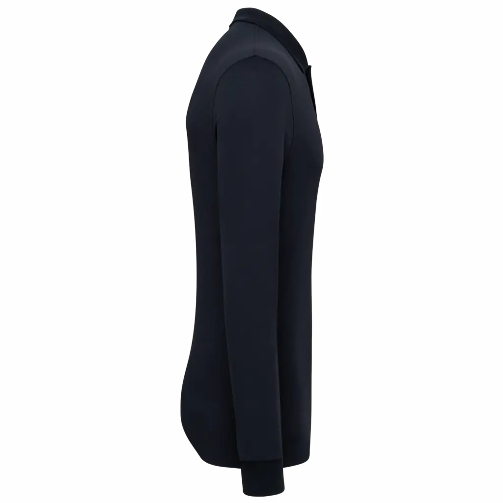 Bio180 piqué herenpolo lange mouwen, navy — productfoto 18