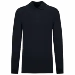 Bio180 piqué herenpolo lange mouwen, navy — productfoto 19