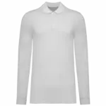 Bio180 piqué herenpolo lange mouwen, white — productfoto 22