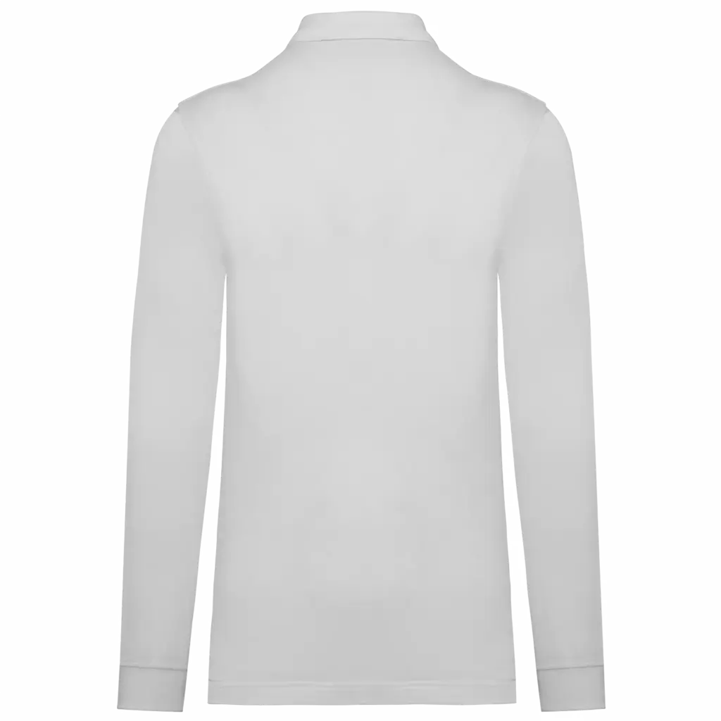 Bio180 piqué herenpolo lange mouwen, white — productfoto 23