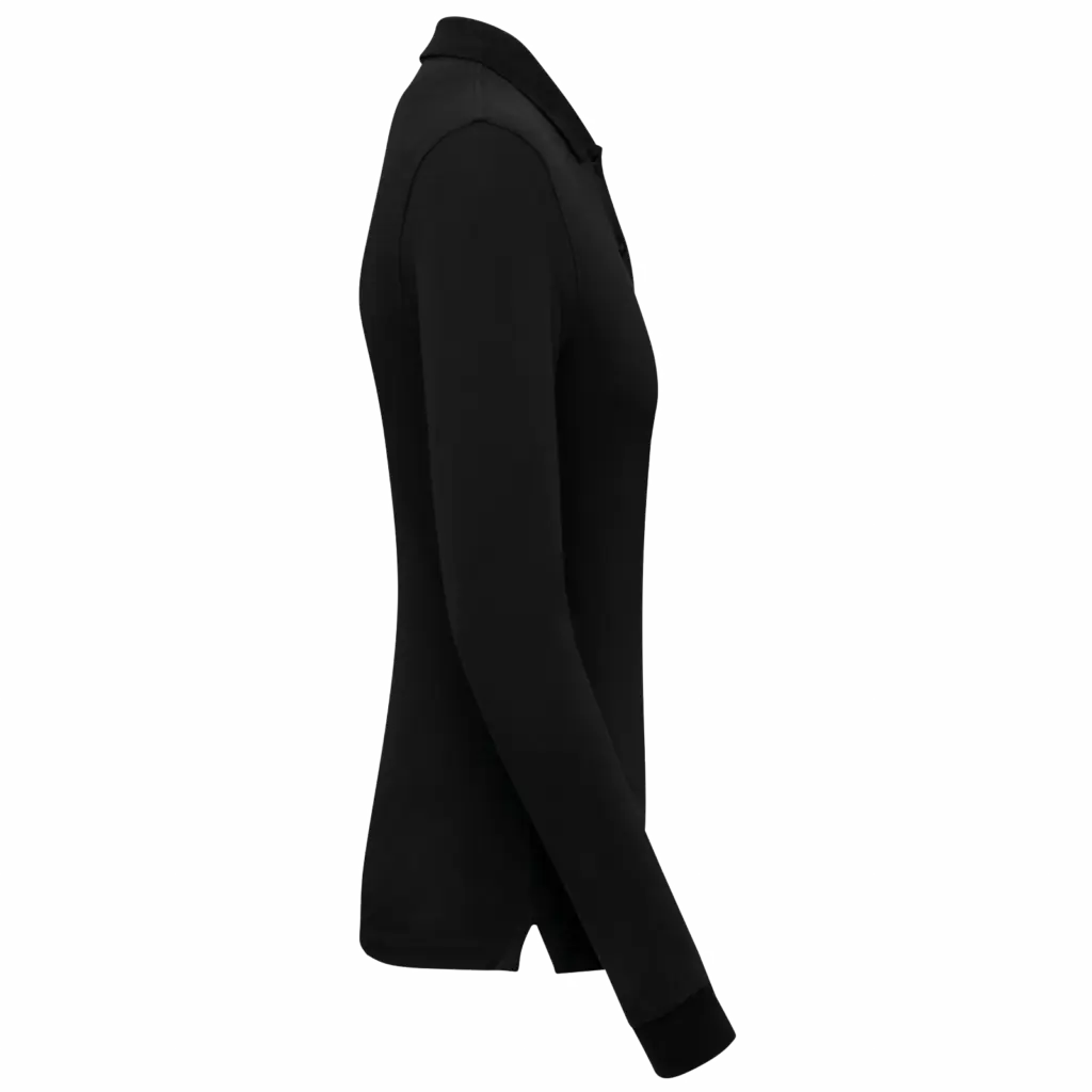 Bio180 piqué damespolo lange mouwen, black — productfoto 4