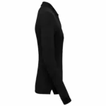 Bio180 piqué damespolo lange mouwen, black — productfoto 4