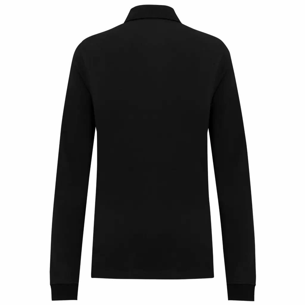 Bio180 piqué damespolo lange mouwen, black — productfoto 6