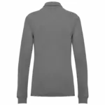 Bio180 piqué damespolo lange mouwen, grey heather — productfoto 9