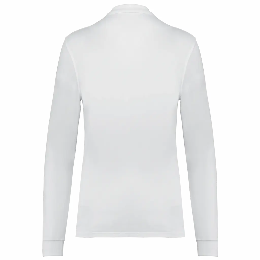 Bio180 piqué damespolo lange mouwen, white — productfoto 15