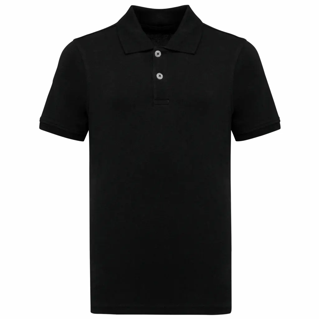 PS_K2029_BLACK - Hidalgo-werbeartikel Bio180 piqué kinderpolo, black — productfoto 19