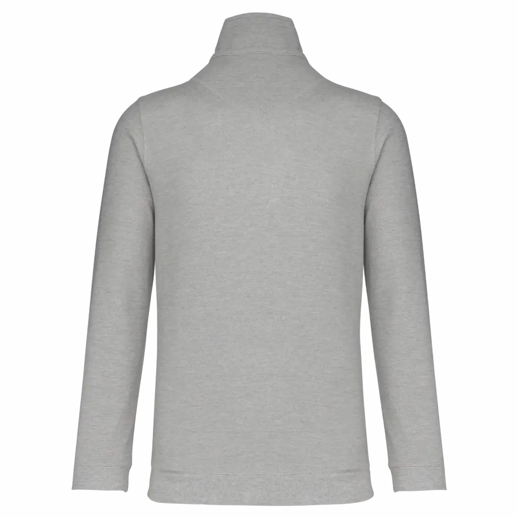 Trucker - Sweater met Ritskraag, grey heather / navy — productfoto 3