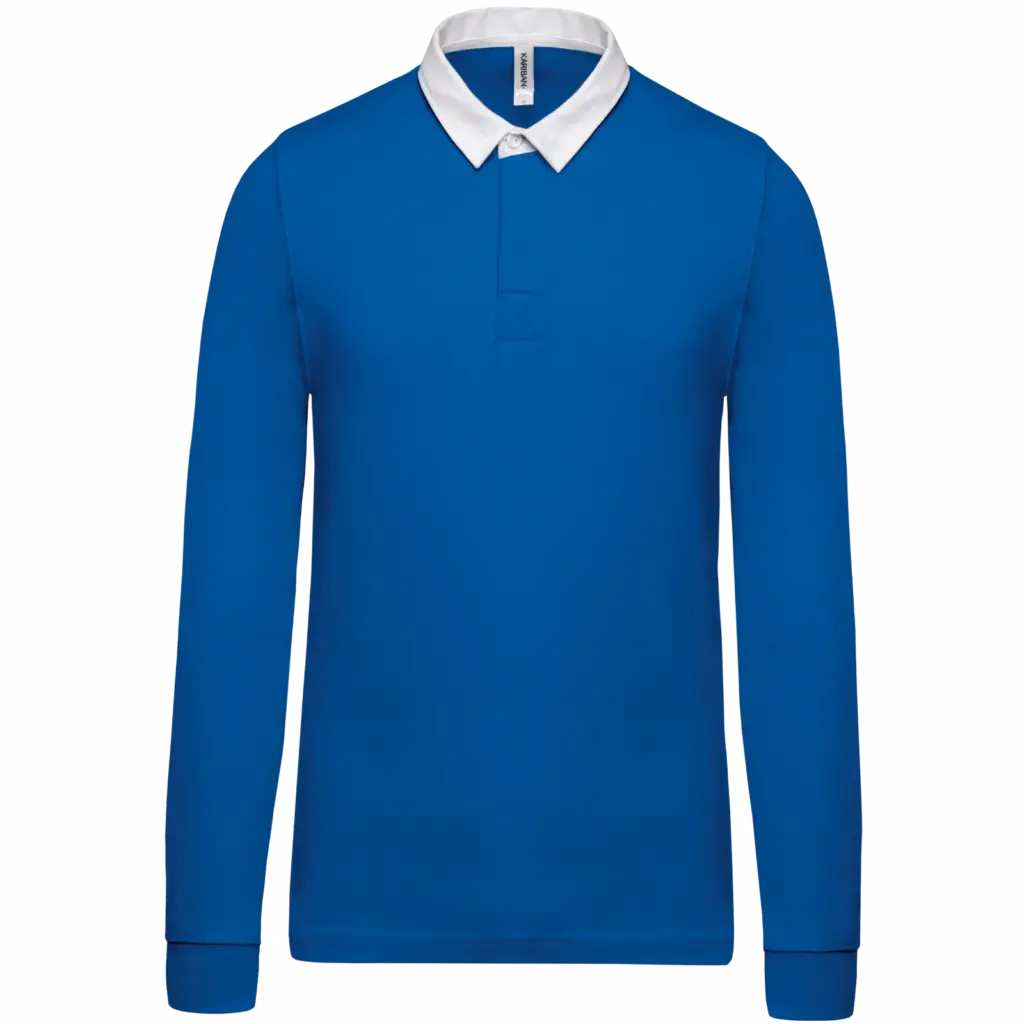 Rugbypolo, light royal blue / white — productfoto 21