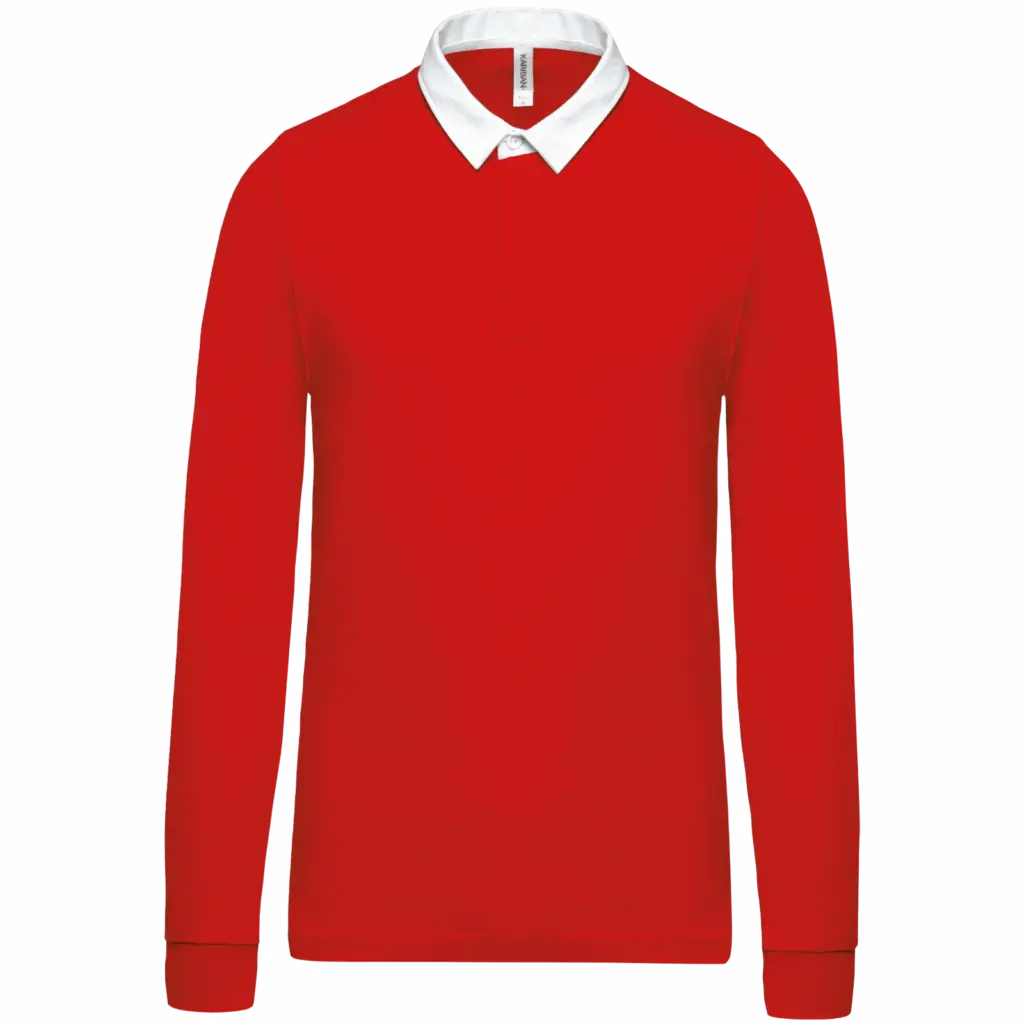 Rugbypolo, red / white — productfoto 27