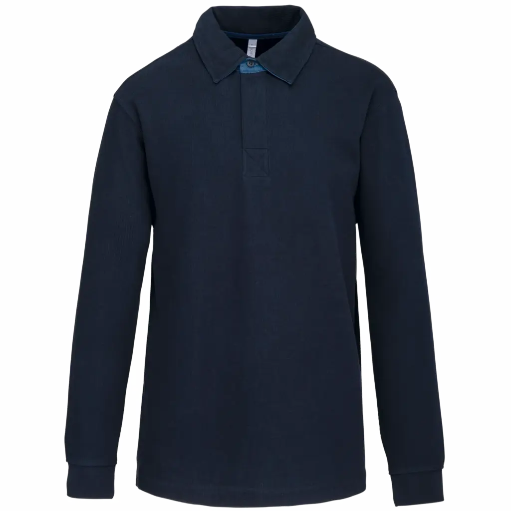 French Rib polo, navy / jean — productfoto 11
