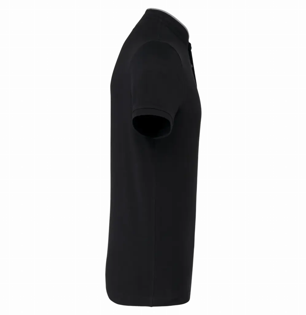 Herenpolo met maokraag en korte mouwen, black / oxford grey — productfoto 10