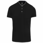 Herenpolo met maokraag en korte mouwen, black / oxford grey — productfoto 11