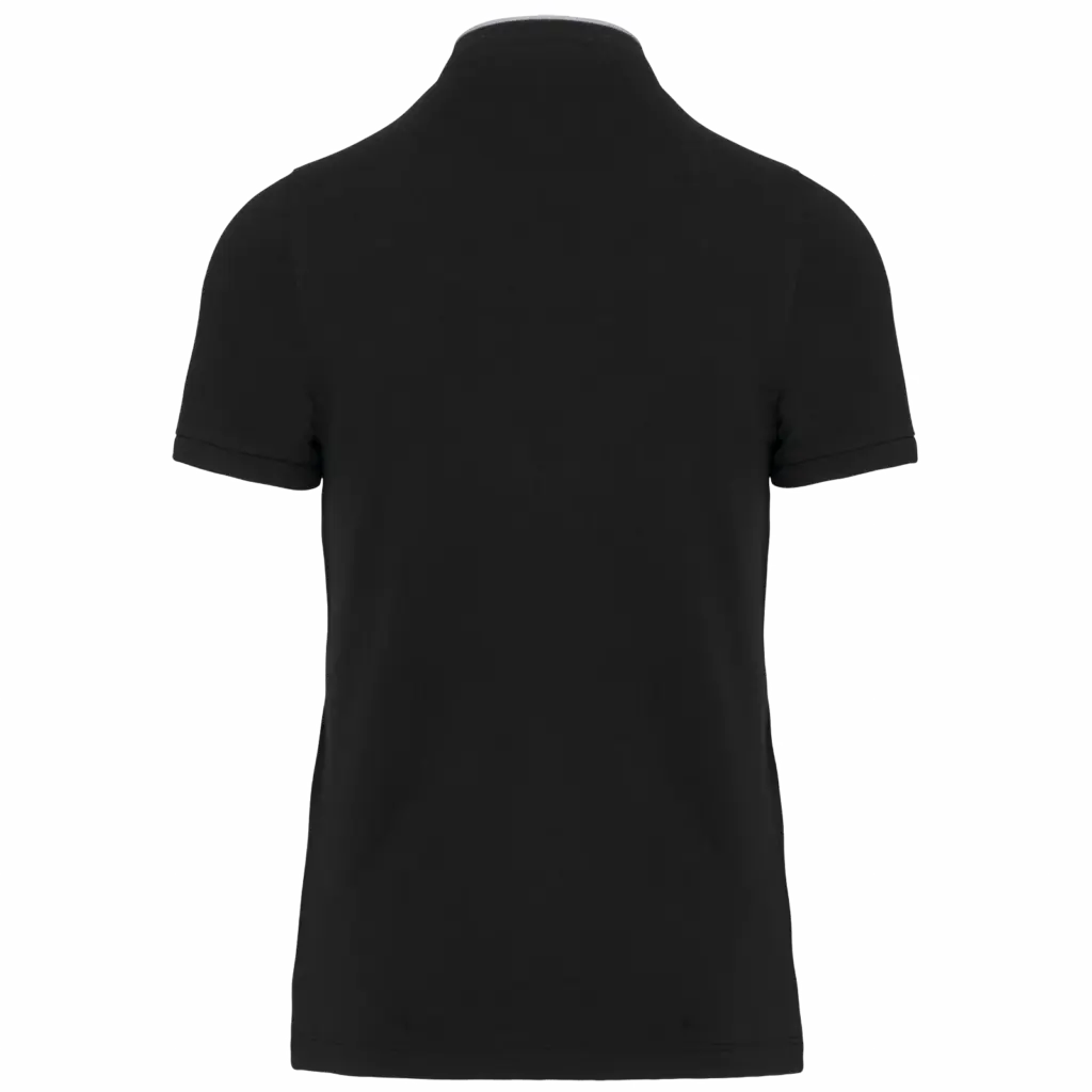 Herenpolo met maokraag en korte mouwen, black / oxford grey — productfoto 12