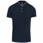 Herenpolo met maokraag en korte mouwen, navy / white — productfoto 14