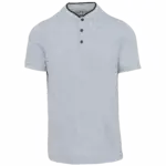 Herenpolo met maokraag en korte mouwen, oxford grey / black — productfoto 17