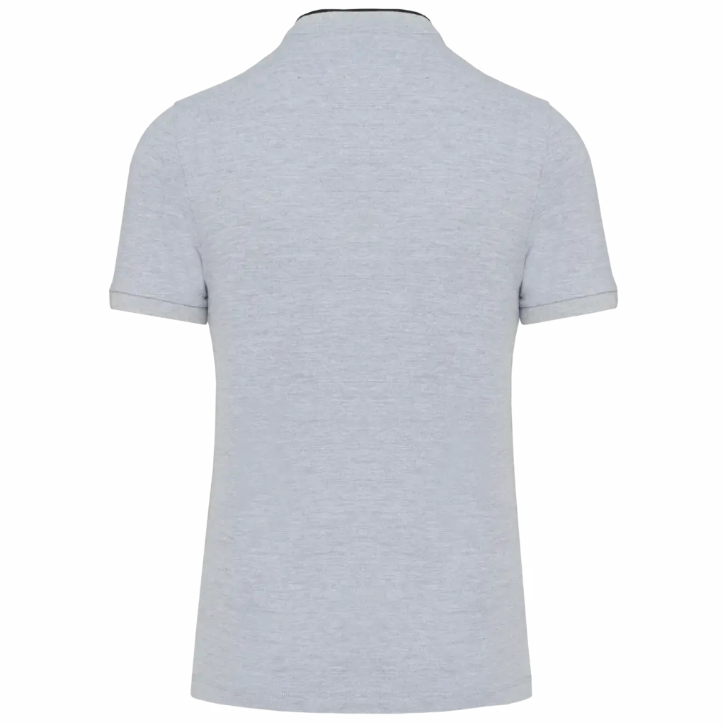 Herenpolo met maokraag en korte mouwen, oxford grey / black — productfoto 18