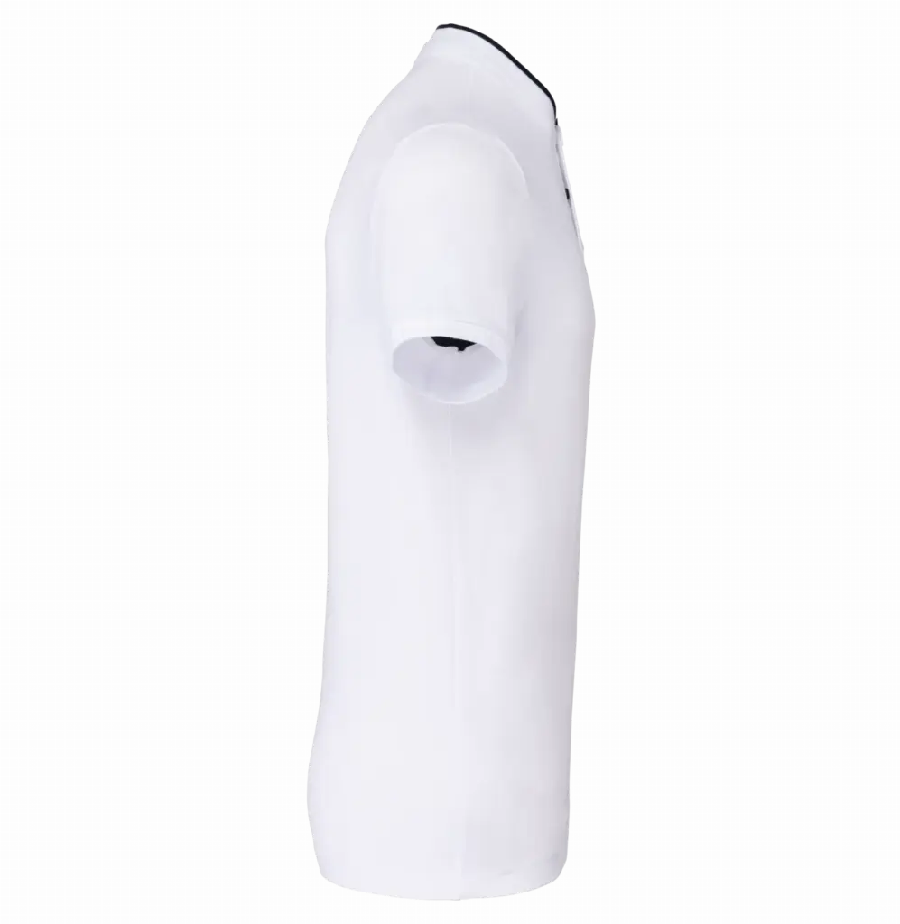 Herenpolo met maokraag en korte mouwen, white / navy — productfoto 19
