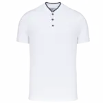 Herenpolo met maokraag en korte mouwen, white / navy — productfoto 20