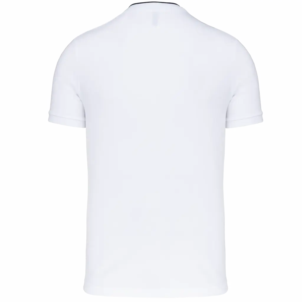 Herenpolo met maokraag en korte mouwen, white / navy — productfoto 21