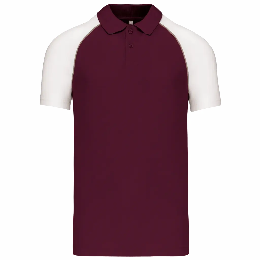 Polo baseball, bordeaux / white — productfoto 25