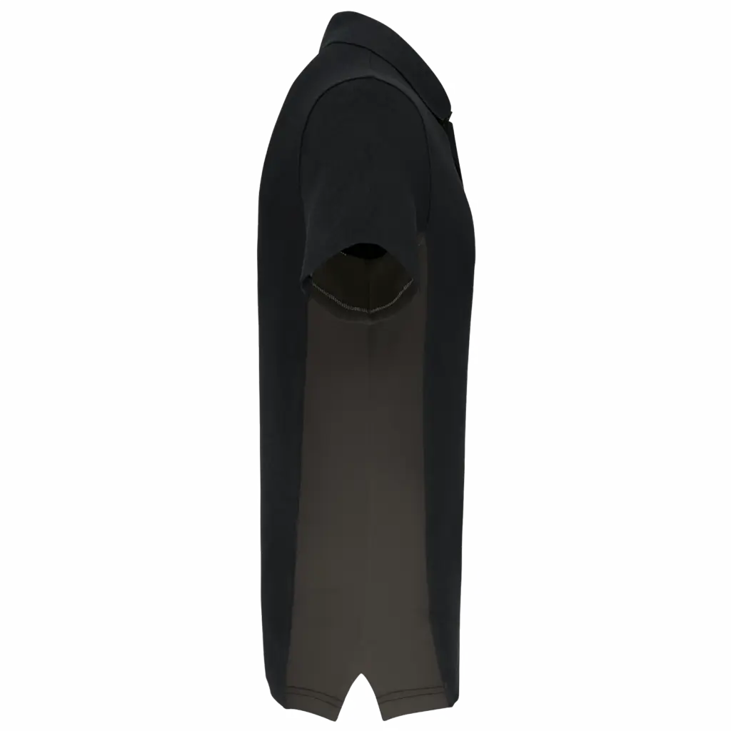 PS_K232-S_BLACK-DARKGREY - Hidalgo-werbeartikel Tweekleurige piquépolo korte mouwen heren, black / dark grey — productfoto 9