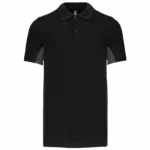 PS_K232_BLACK-DARKGREY - Hidalgo-werbeartikel Tweekleurige piquépolo korte mouwen heren, black / dark grey — productfoto 10