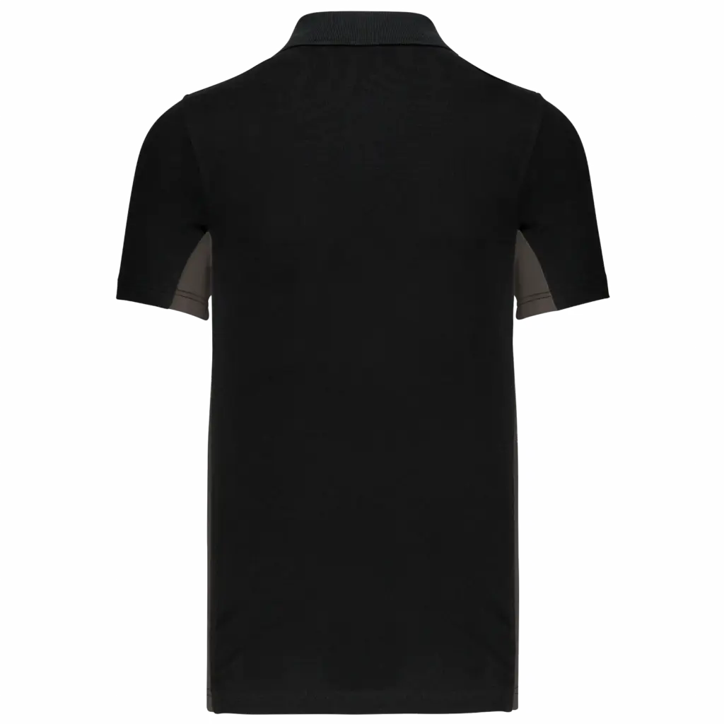 PS_K232-B_BLACK-DARKGREY - Hidalgo-werbeartikel Tweekleurige piquépolo korte mouwen heren, black / dark grey — productfoto 11
