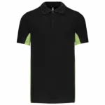 PS_K232_BLACK-LIME - Hidalgo-werbeartikel Tweekleurige piquépolo korte mouwen heren, black / lime — productfoto 13