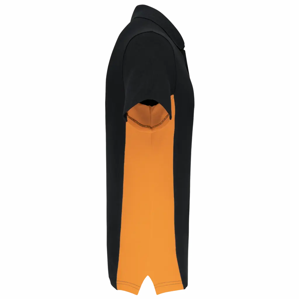 PS_K232-S_BLACK-ORANGE - Hidalgo-werbeartikel Tweekleurige piquépolo korte mouwen heren, black / orange — productfoto 15